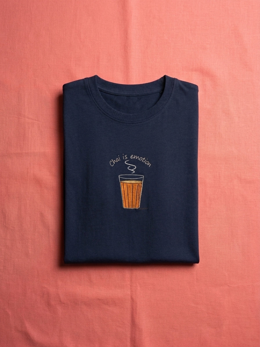 Chai is Emotion Embroidered Oversized Tee