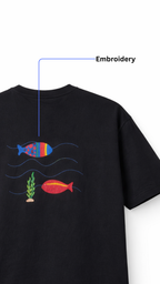 Twin Currents Embroidered Oversized Tee