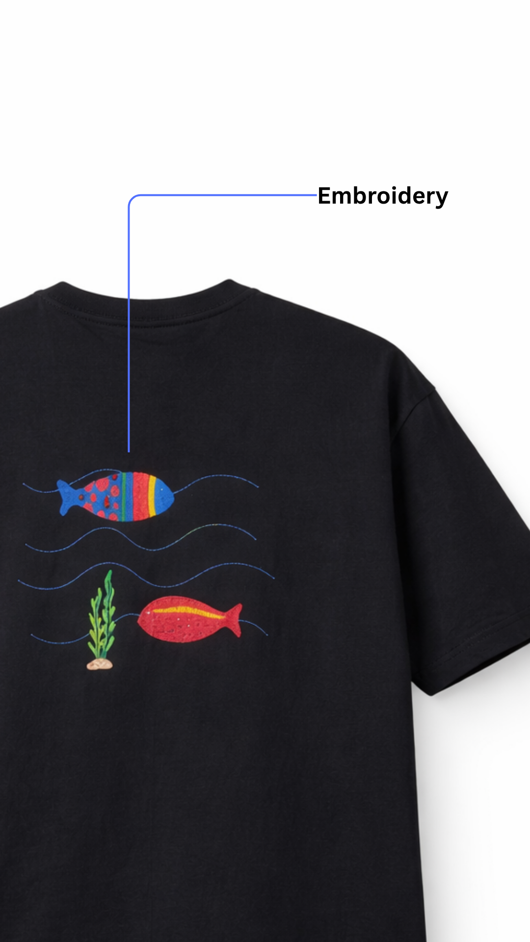 Twin Currents Embroidered Oversized Tee