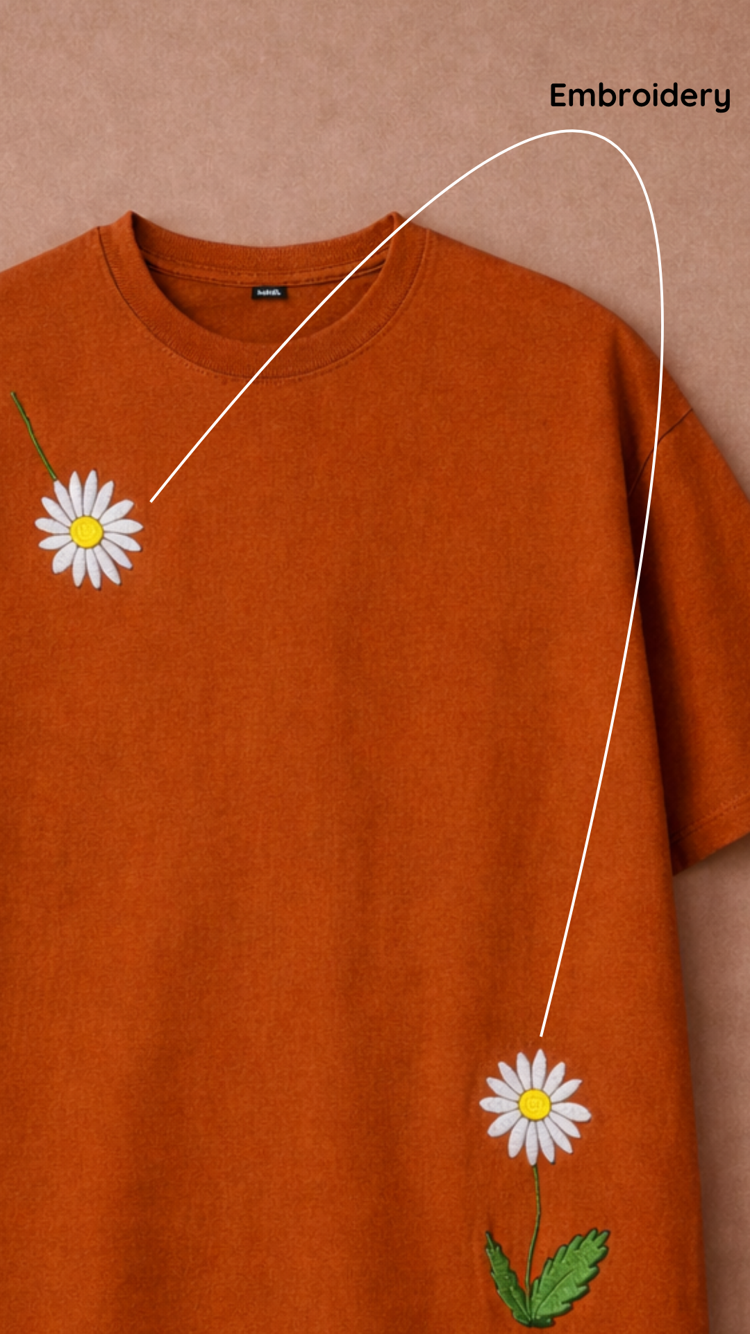 Twin Daisy Embroidered Oversized Fit