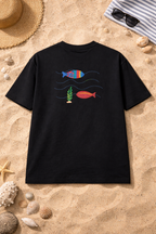 Twin Currents Embroidered Oversized Tee