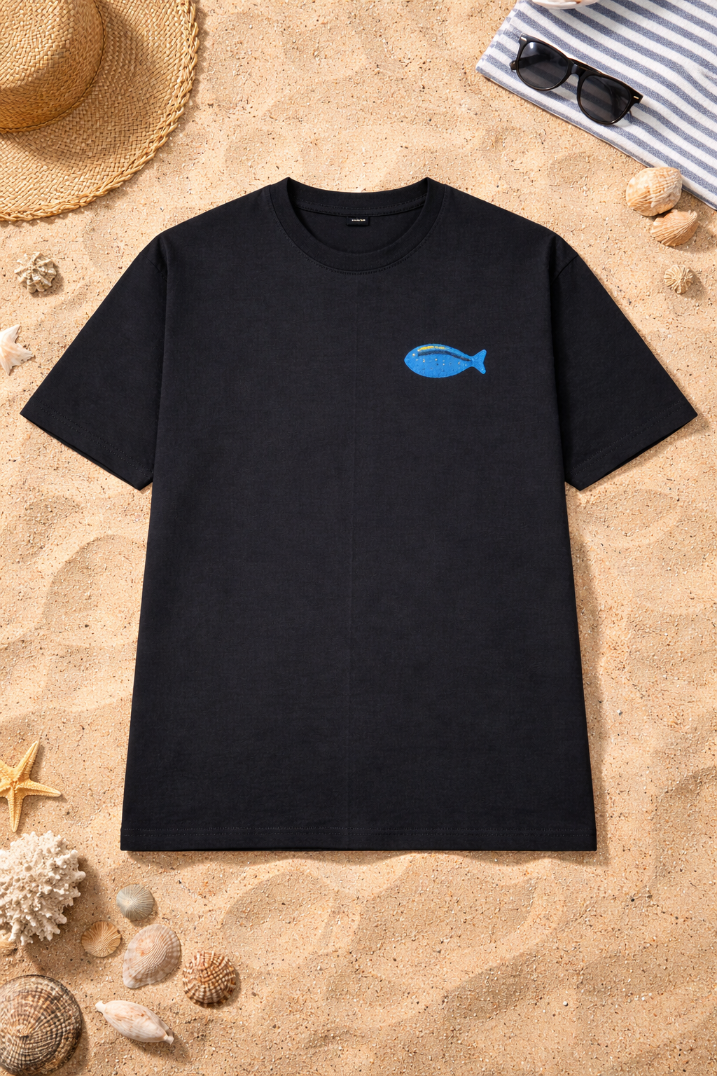 Twin Currents Embroidered Oversized Tee