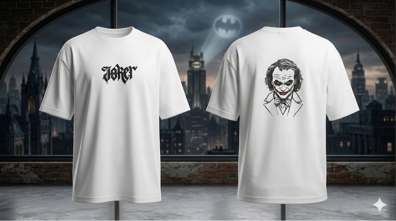 Joker signature  Embroidered Oversized Tee