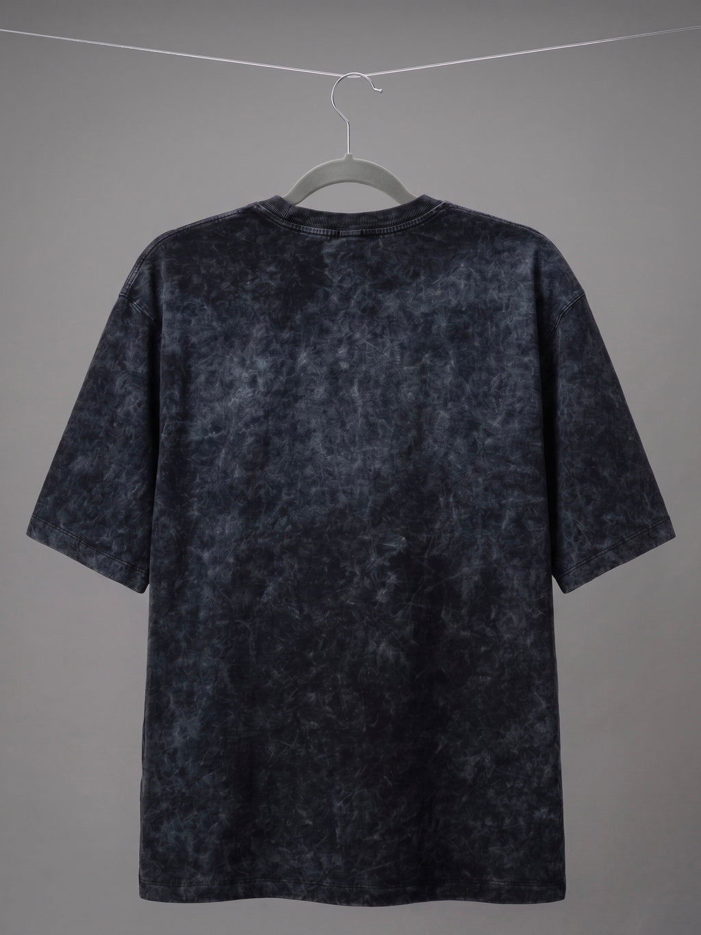 Black Plain Acid-Wash Tee