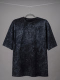 Black Plain Acid-Wash Tee
