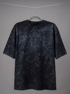 Black Plain Acid-Wash Tee