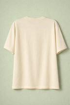Beige Oversized Plain Tee