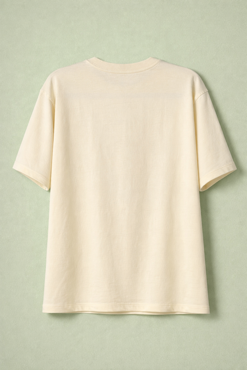 Beige Oversized Plain Tee
