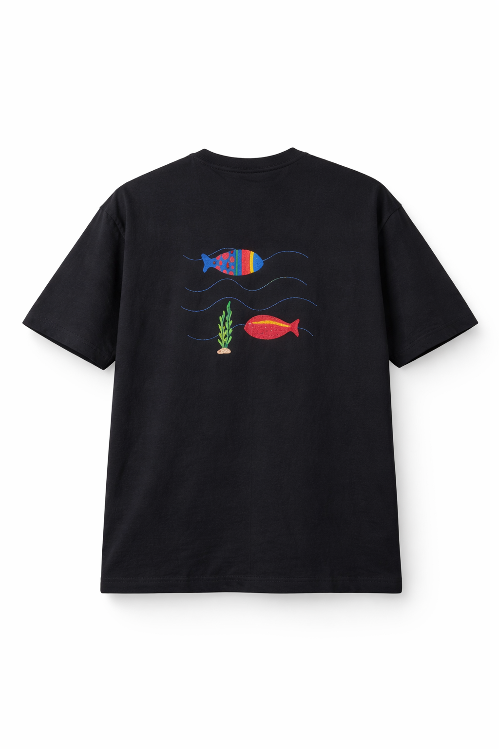 Twin Currents Embroidered Oversized Tee