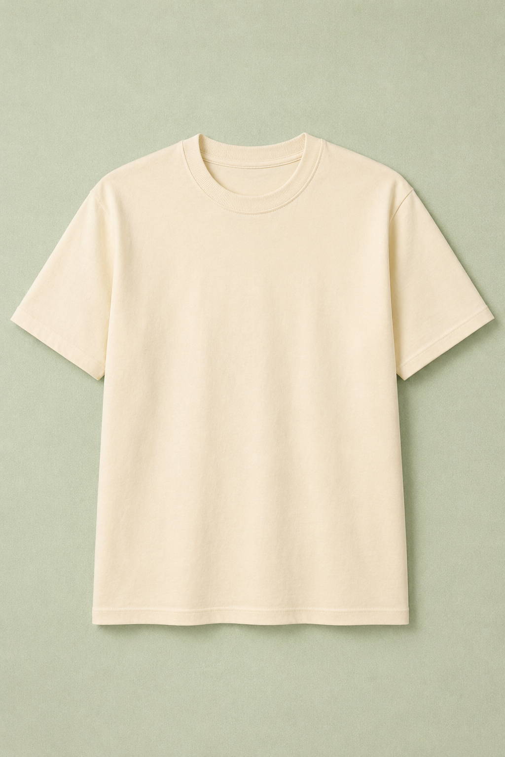 Beige Oversized Plain Tee