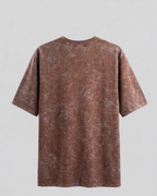 Brown Plain Acid-Wash Tee