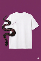 Crimson Serpent Embroidered Oversized Tee