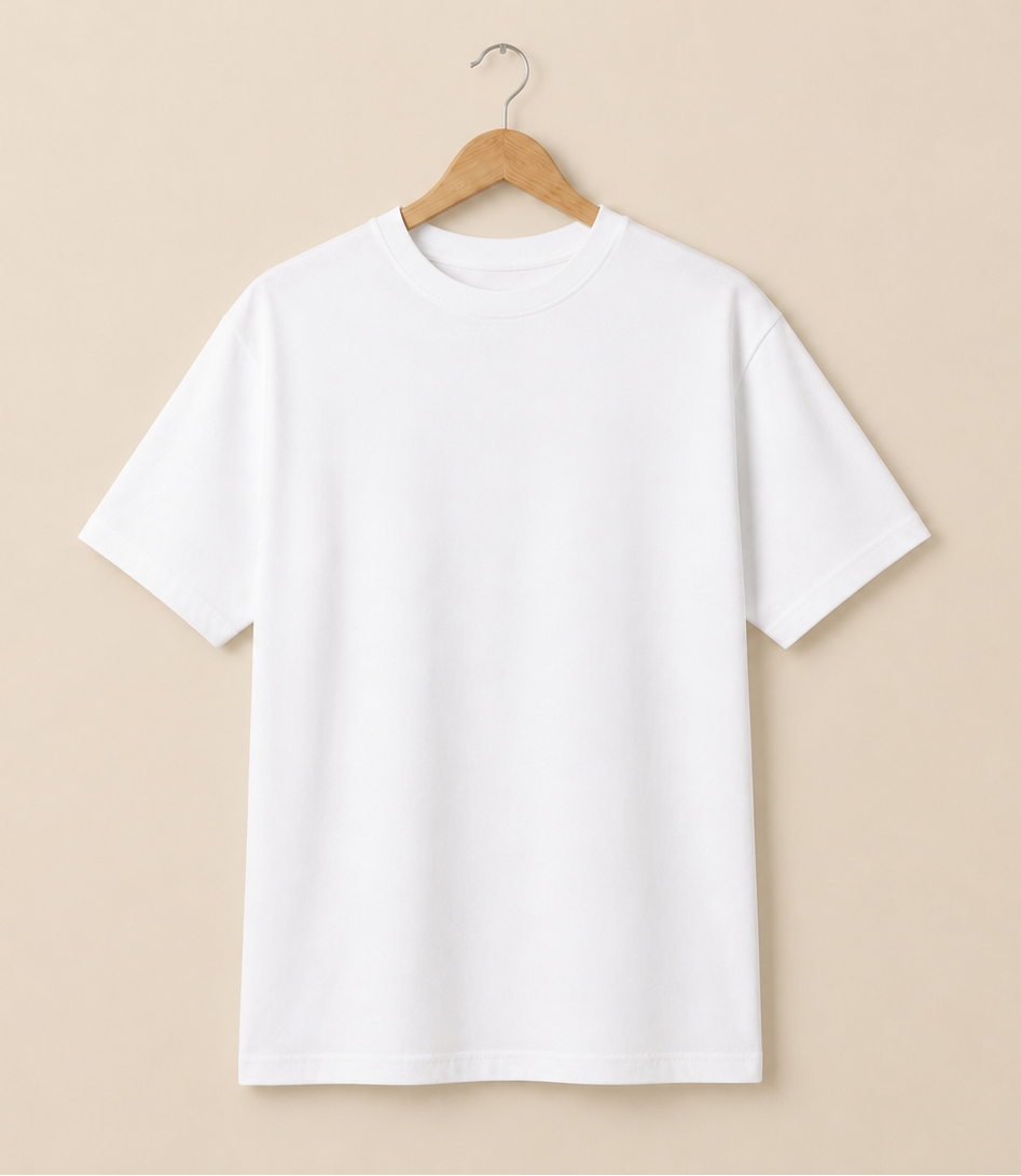 White Oversized Plain Tee